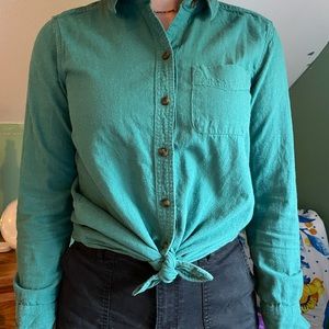 Turquoise Eddie Bauer Flannel, size S!